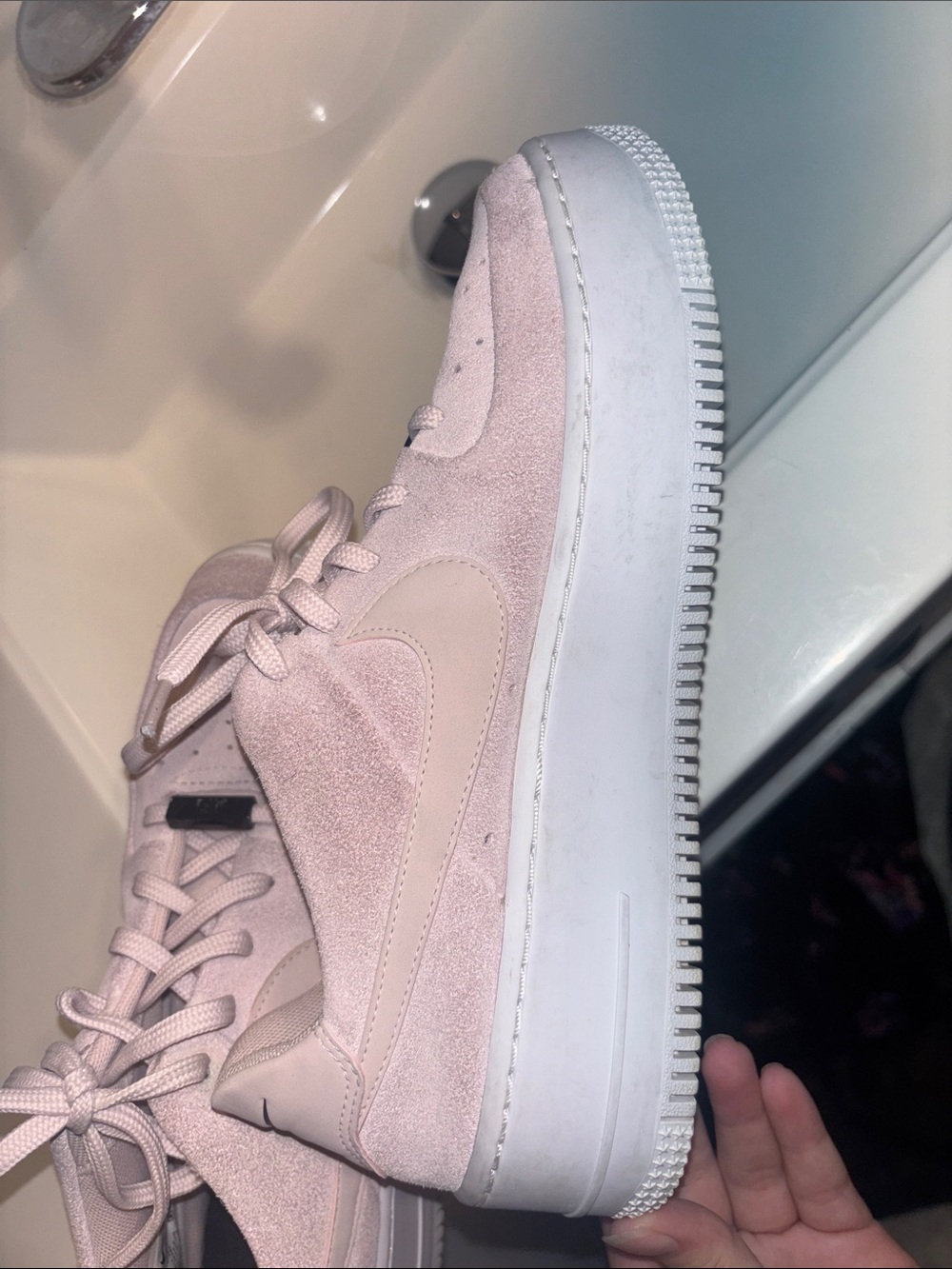 Nike Air Force 1 Low Suede Sneakers - Pale Pink - Picture 7 of 13